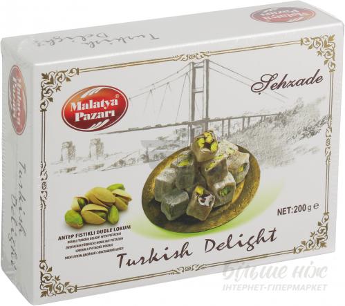 Турецкий рахат-лукум Malatya Pazari Sehzade Двойной с фисташками 200 г