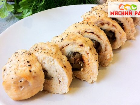 Куриные рулетики с грибами